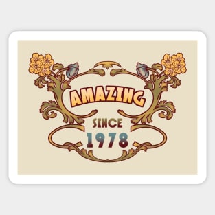 AMAZING SINCE 1978 art nouveau vintage retro 70s Sticker